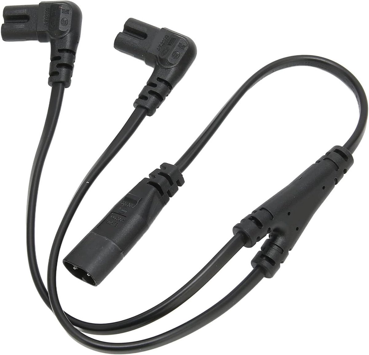 C8 Naar Dubbele C7 Stroomsplitterkabel, C8 Naar Dubbele C7 Y-splitter Wisselstroomkabel, Stroomsplitterkabel - 1 In 2 Uit AC-kabel Voor LCD-monitor, Bureaulamp