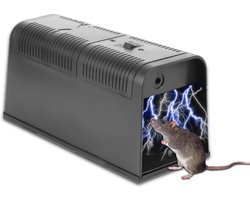 Rattenval, elektrische muizenval, extra grote elektrische muizenval, 5000 V, elektronische rattenval, professionele muizenval, geschikt voor het verwijderen van muizen, woelmuizen