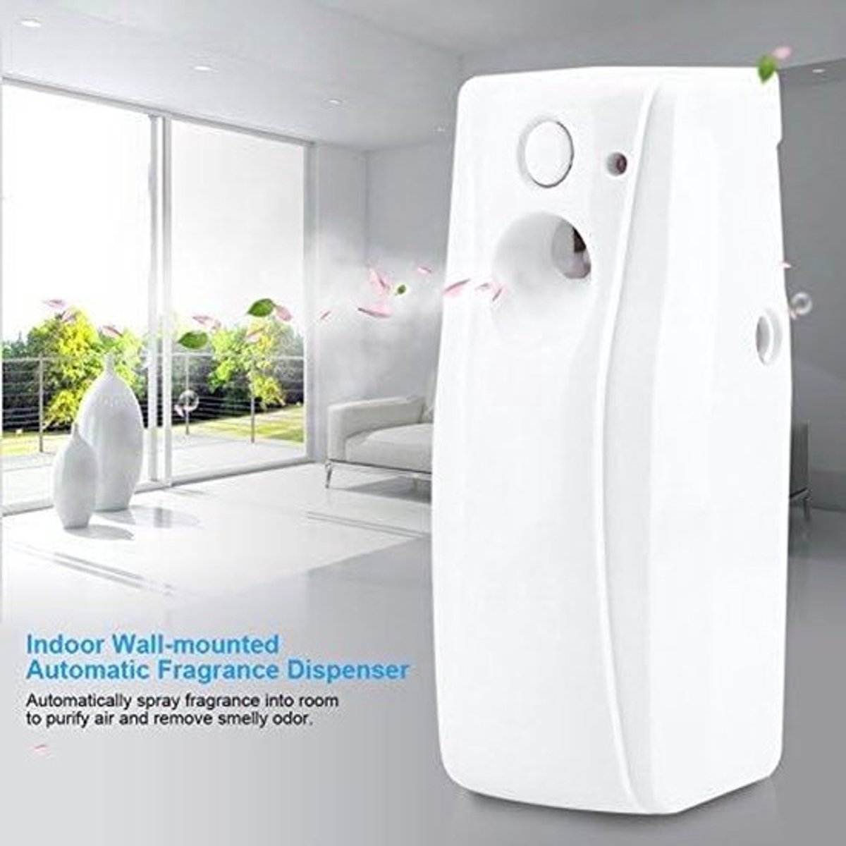 Automatische geurdispenser voor wandmontage of vrijstaand - Aërosolspray-luchtverfrisser met parfum - Modern design - Eenvoudig te gebruiken