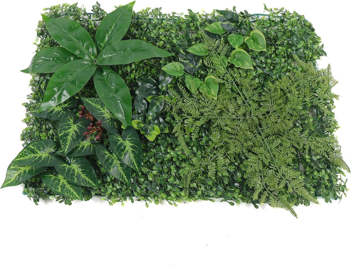 40 x 60 cm, kunstmatplaat, 9/12 stuks, decoratieve hek, levensechte groene namaakomheining voor bruiloft, tuindecoratie (12 stuks, 4 bloemen)