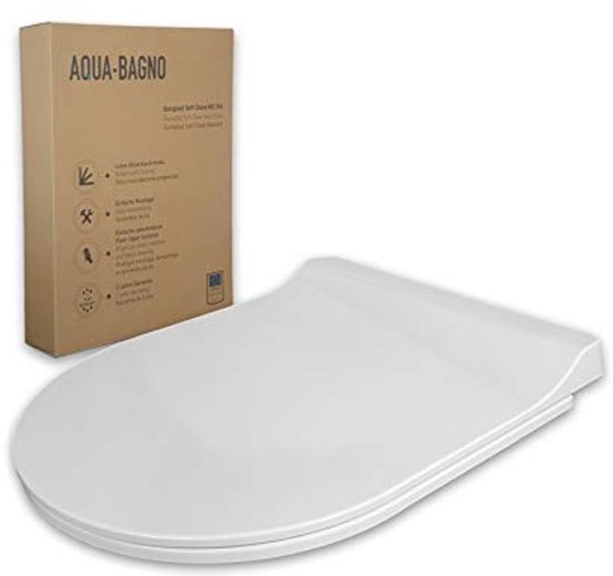 Vlak toiletdeksel en wc-bril - D-vorm - Softclosemechanisme - Universele wc-bril - Afneembaar