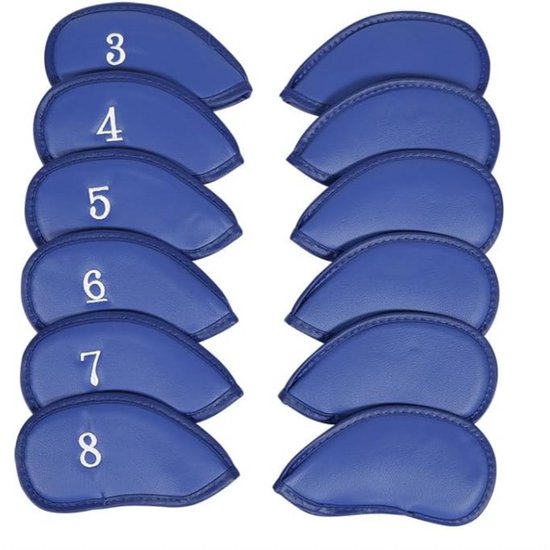 Golf Club Covers IJzers - Golfclub Covers - 12 stuks - Blauw - Leer - Golf Accessoires - Golf Headcovers - Golf Spullen — afbeelding 3