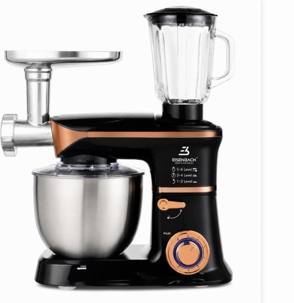Eisenbach 6.5 L Keukenrobot 2000W Foodprocessor Blender & Vleesmolen