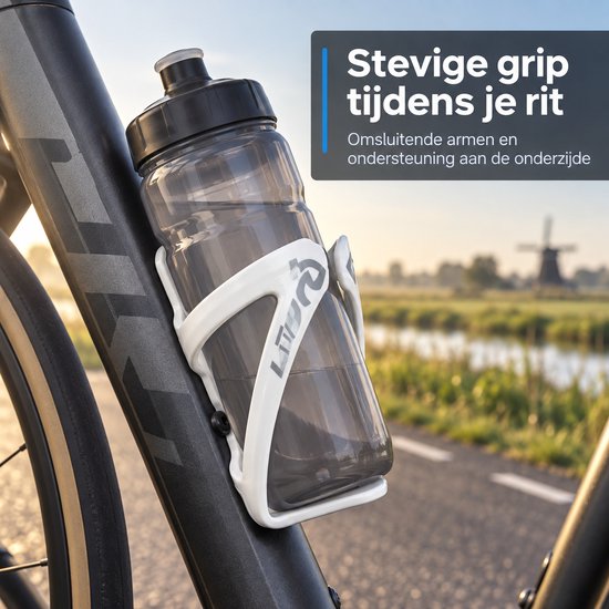 Cloudy - Bidonhouder - Fiets Bidonhouder- ABS - wit — afbeelding 3