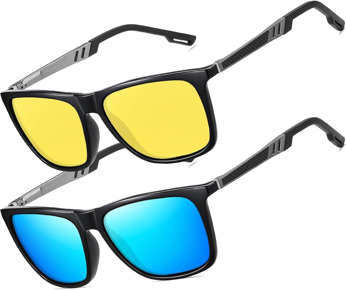 Zonnebril voor heren en dames ultra lichtgewicht rechthoekige metalen frame UV400 bescherming Zonnebrillen Cat 3 CE