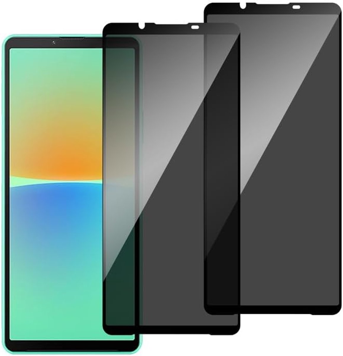 Chejuza Privacy Displaybeschermfolie voor Sony Xperia 10 III/IV [2 stuks], hardheid 9H, volledige afdekking, anti-spy van gehard glas, HD-displaybescherming