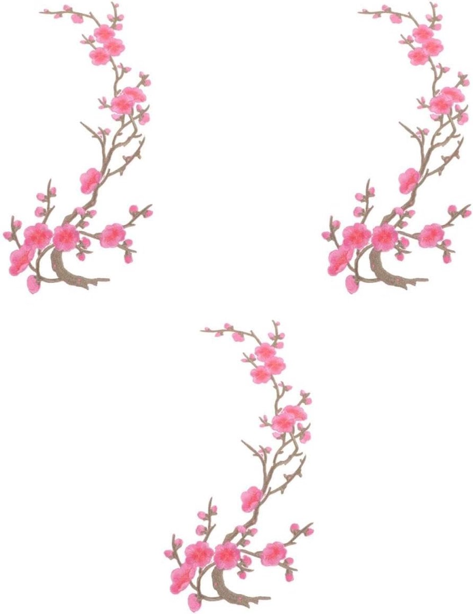 3 stuks naaien, bloemen, stickers, hoeden, naaien, pruimen, jassen, bloesem voor kleding, applicatie, kant, ijzer, bloem, kraag, patchwork, roze, D borduurwerk, zakken, Re jurk, handwerk, op stof