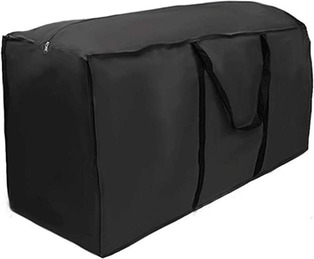 Opbergtas - Oxford Beschermhoes - Waterdicht met Zilvercoating - Met Draaggreep en Rits - Voor Tuinkussens, Dekbedden, Ligstoelen en Kerstbomen - Zwart - 122 x 39 x 55 cm - 1 stuk