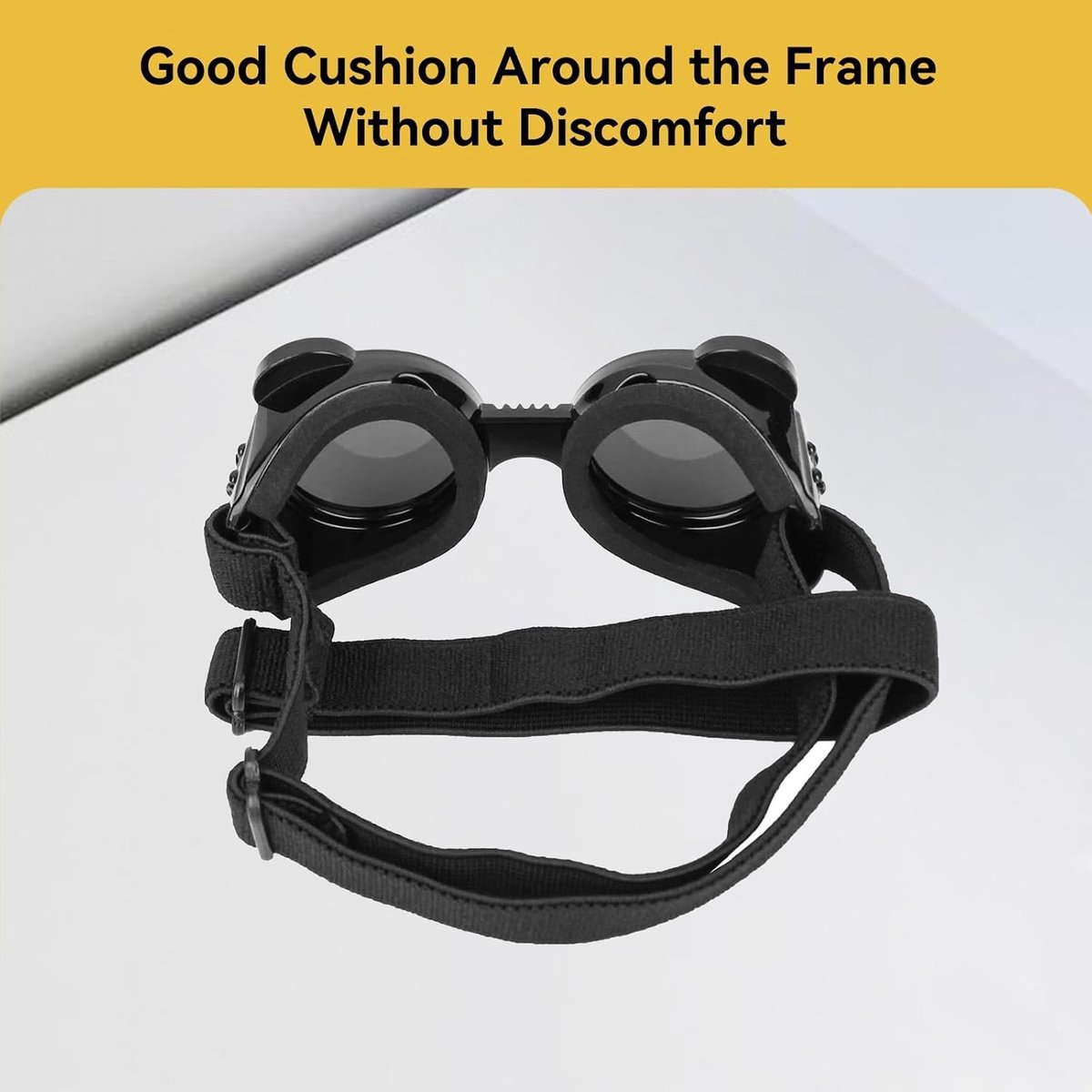 Zonnebril voor Kleine Honden met Ronde Frame - UV Bescherming, Winddichte Goggles en Veiligheidsglazen voor Honden - Zwart