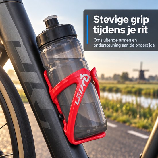 Cloudy - Bidonhouder - Fiets Bidonhouder- ABS - Rood — afbeelding 4