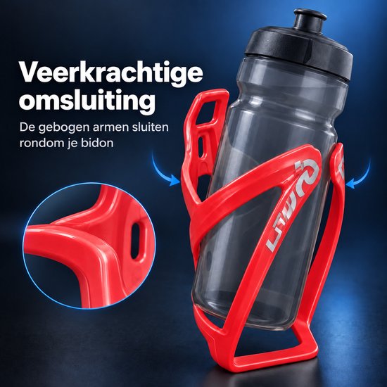 Cloudy - Bidonhouder - Fiets Bidonhouder- ABS - Rood — afbeelding 2