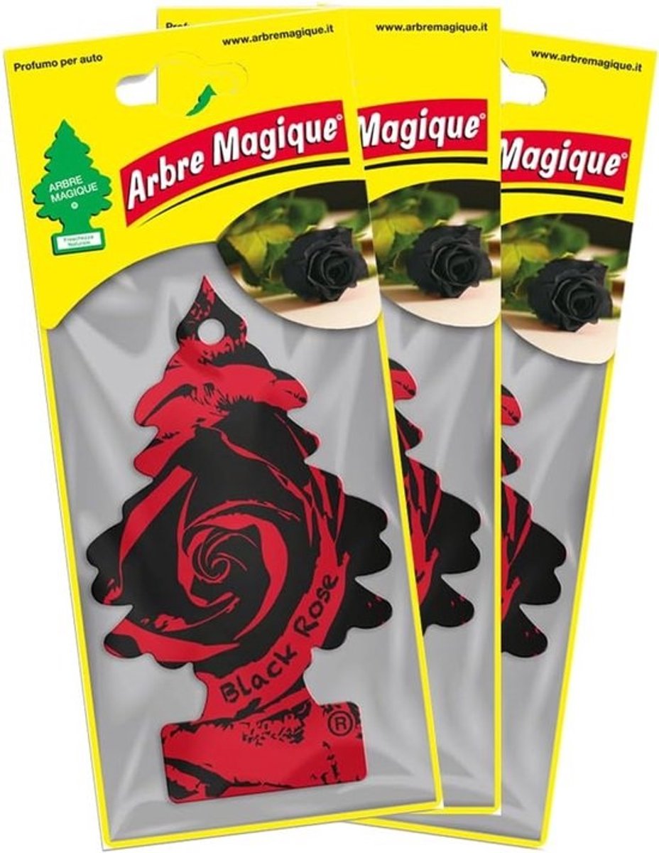 Ophangbare luchtverfrisser - Black Rose-geur - langdurig en verfrissend aroma - 3 verpakkingen