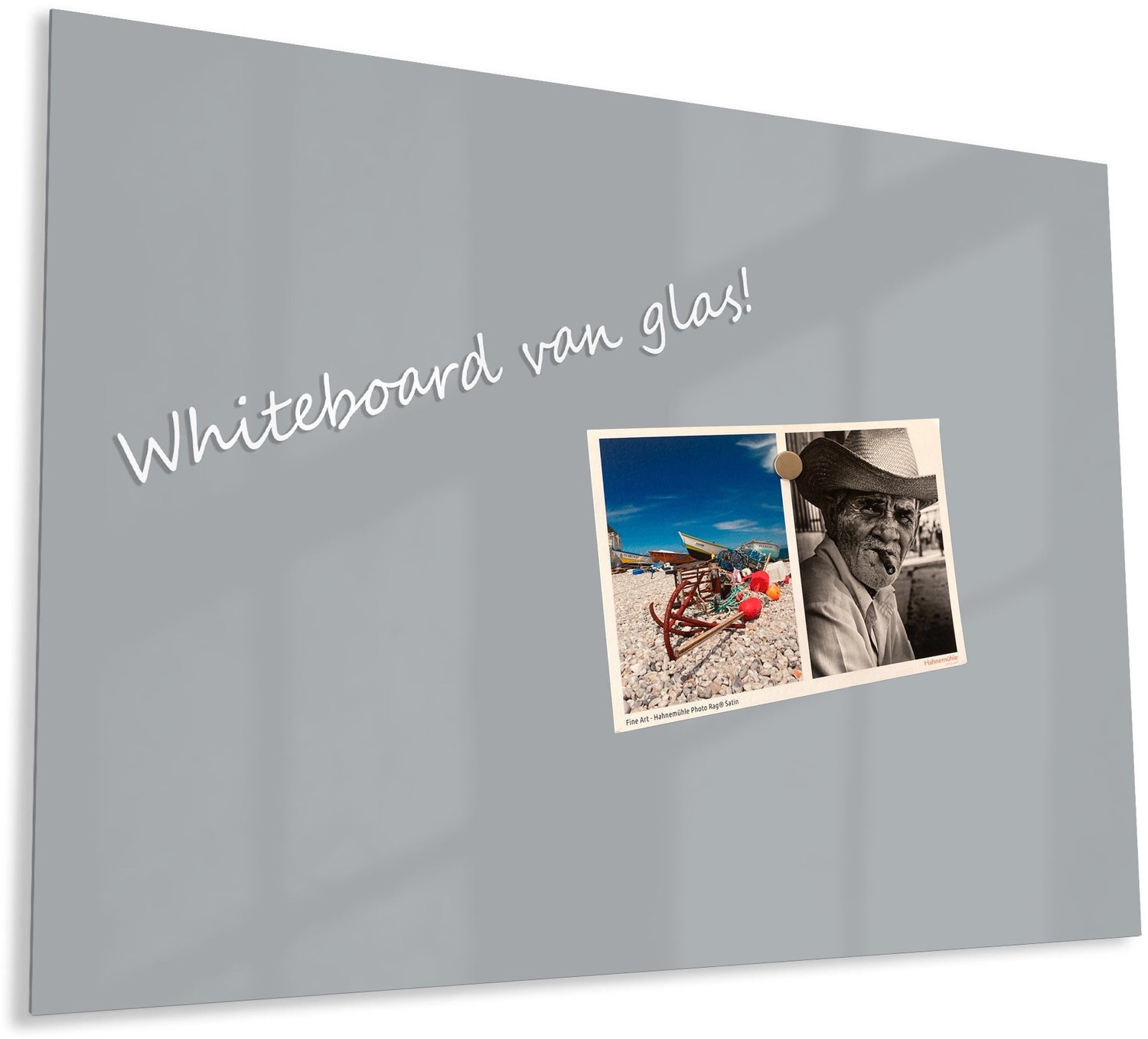 Mydesignglas Glazen Whiteboard - Gehard Glas - Magneetbord - Memobord - Magnetisch - Krasbestendig - Frameless - Grafietgrijs 120x90cm