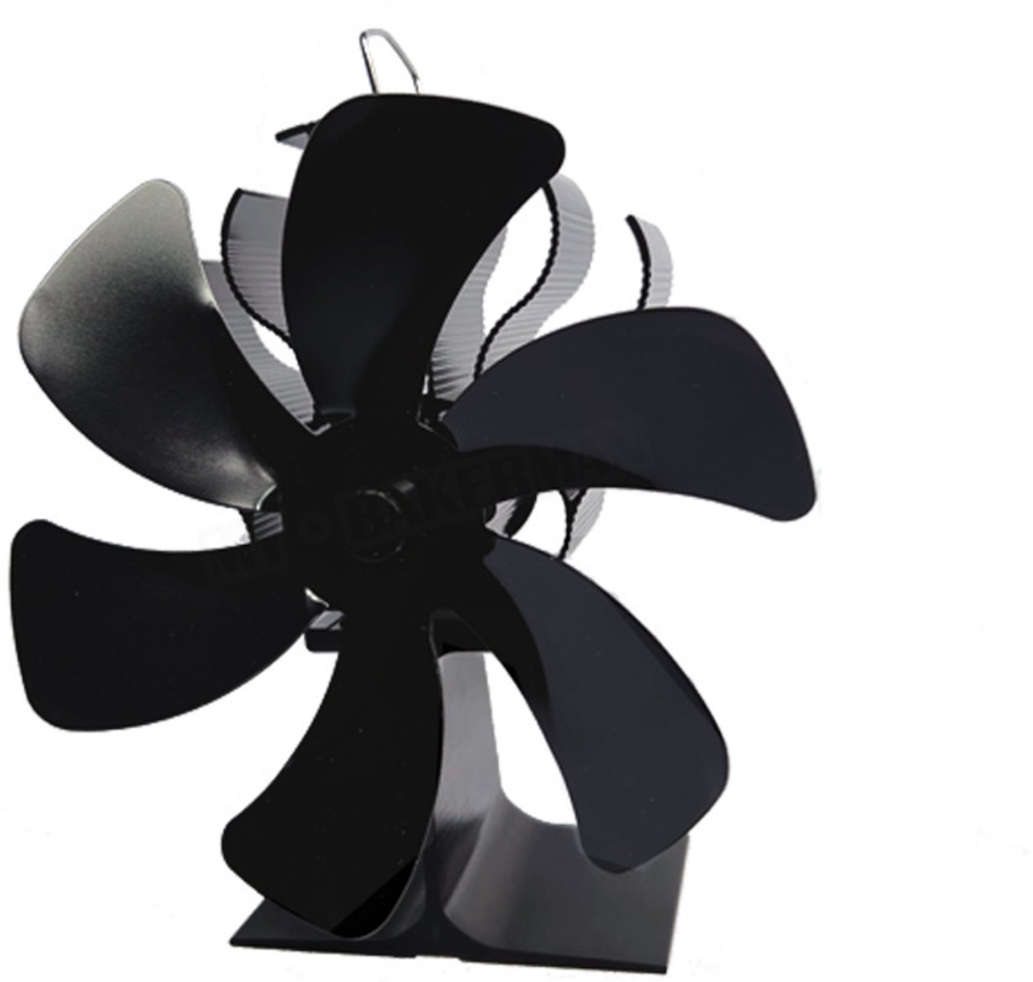 Kachelventilator - Haardventilator - Houtkachelventilator - Zwart Metaal - 6 Bladen - 14 Metalen Ribben - Warmte Aangedreven - Rustige Werking - Voor Houtbrander en Open Haard