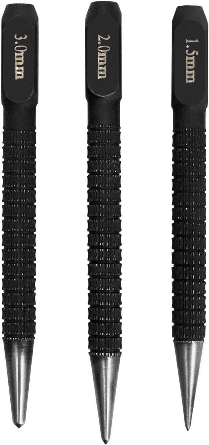 ponsenset 1,5 mm - 2 mm - 3 mm - hoogwaardig staallegering - ideaal voor precisiewerk - 3 stuks - ServiceTopper