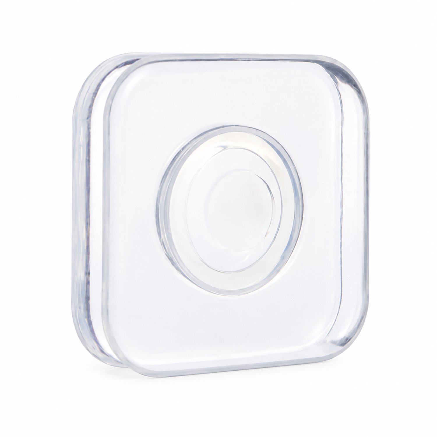 telefoonhouders auto - vierkante transparante uitvoering met nano-kleef- en zuignapbevestiging - voor het dashboard in de auto - zonder draadloos opladen - verpakking 7 x 7 x 1.8 cm