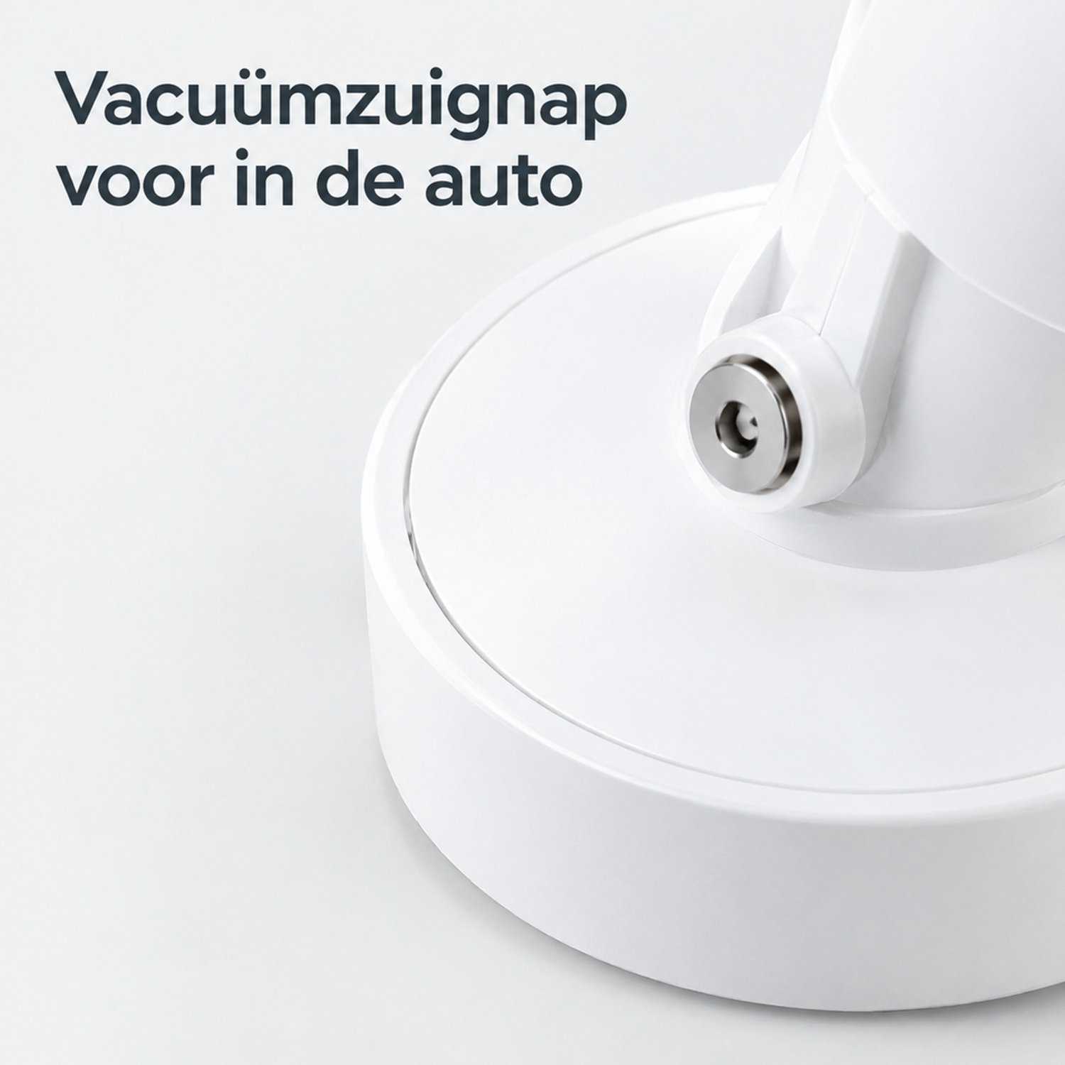 Witte telefoonhouder voor in de auto, magnetisch, met vacuümzuignap en inklapbare constructie