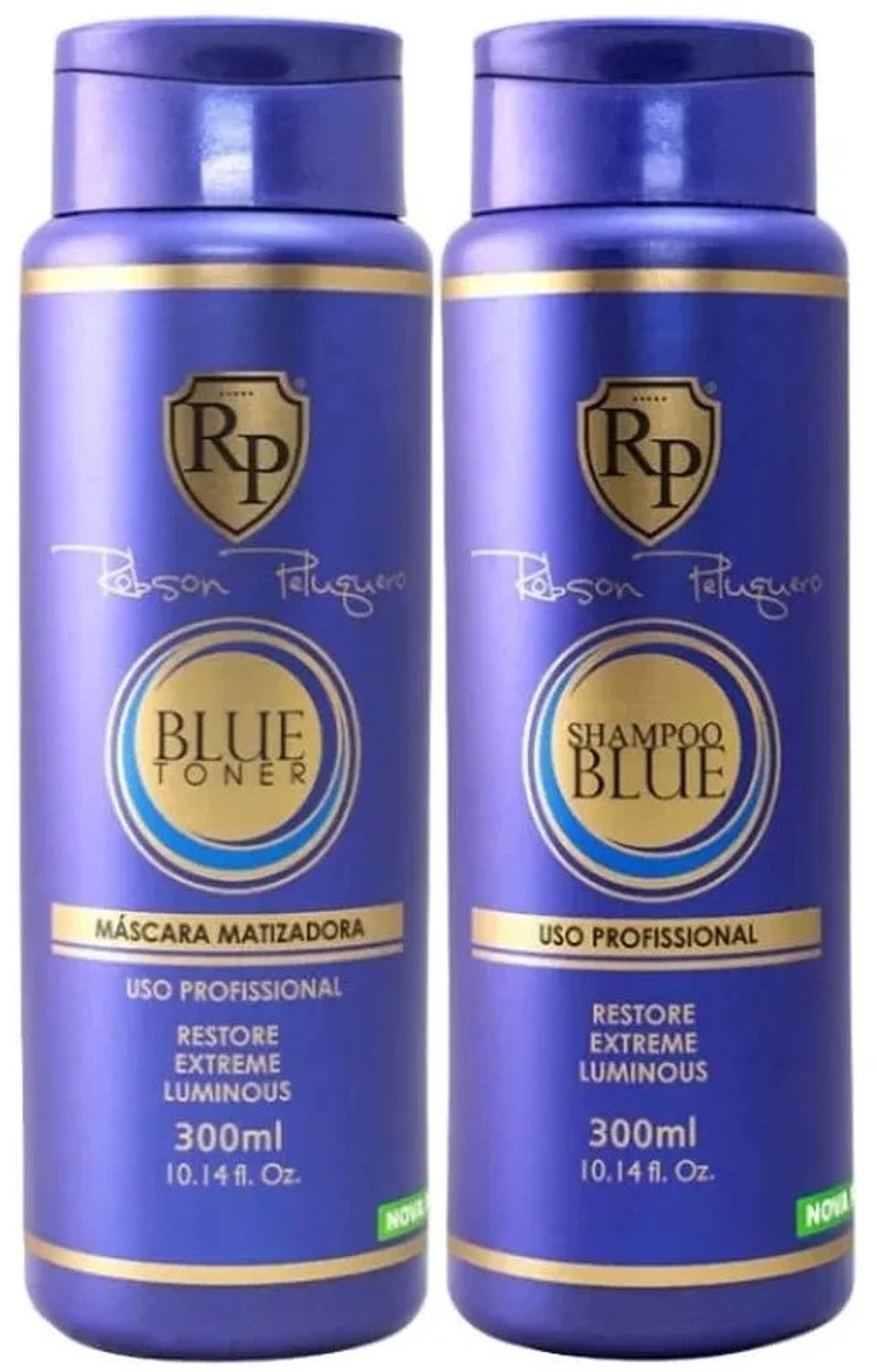 Robson Peluquero Shampoo&Haar Masker BLUE zilver shampoo silver heldere koele tinten 2x300ml Original Brasil Product
