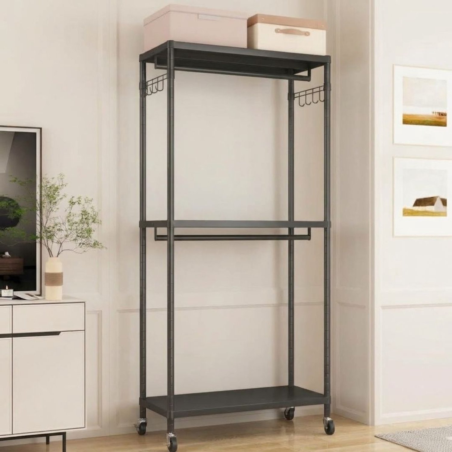 ApexArte® Kledingrek Metaal - Kledinghangers - Dressboy-Zwart