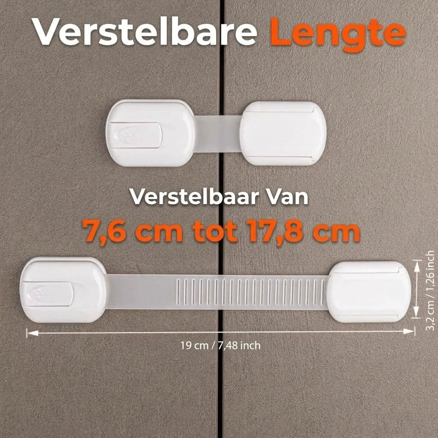 Kinderslot Zelfklevend ( 8 Stuks) - Verstelbaar Kastslot & Baby Beveiliging - Boorvrij Veiligheidsslot voor Kast, Lade, Koelkast & Toilet - Wit – foto 8