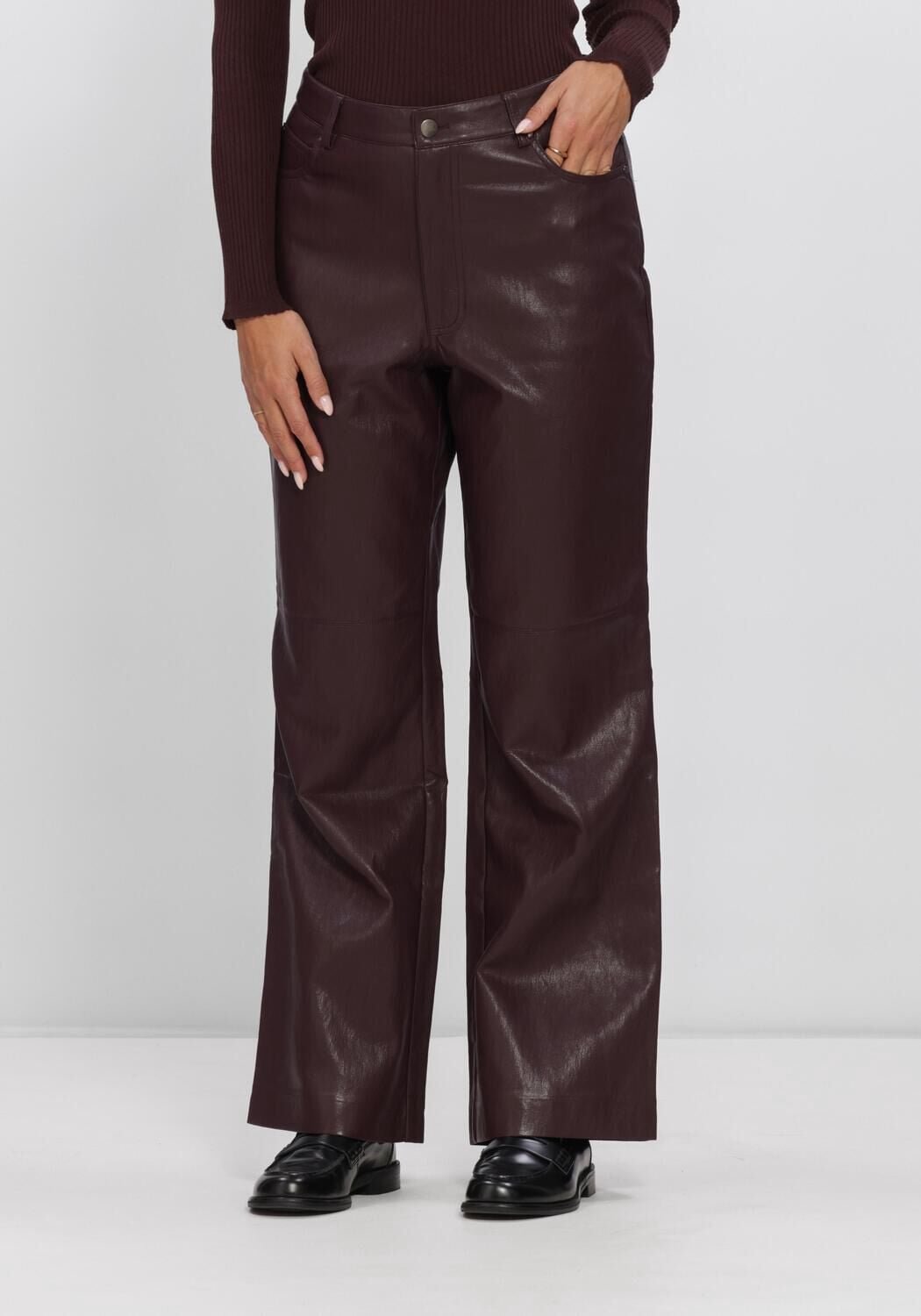 AAIKO Rianne Pu 689 Broeken Dames - Bordeaux - Maat XXL
