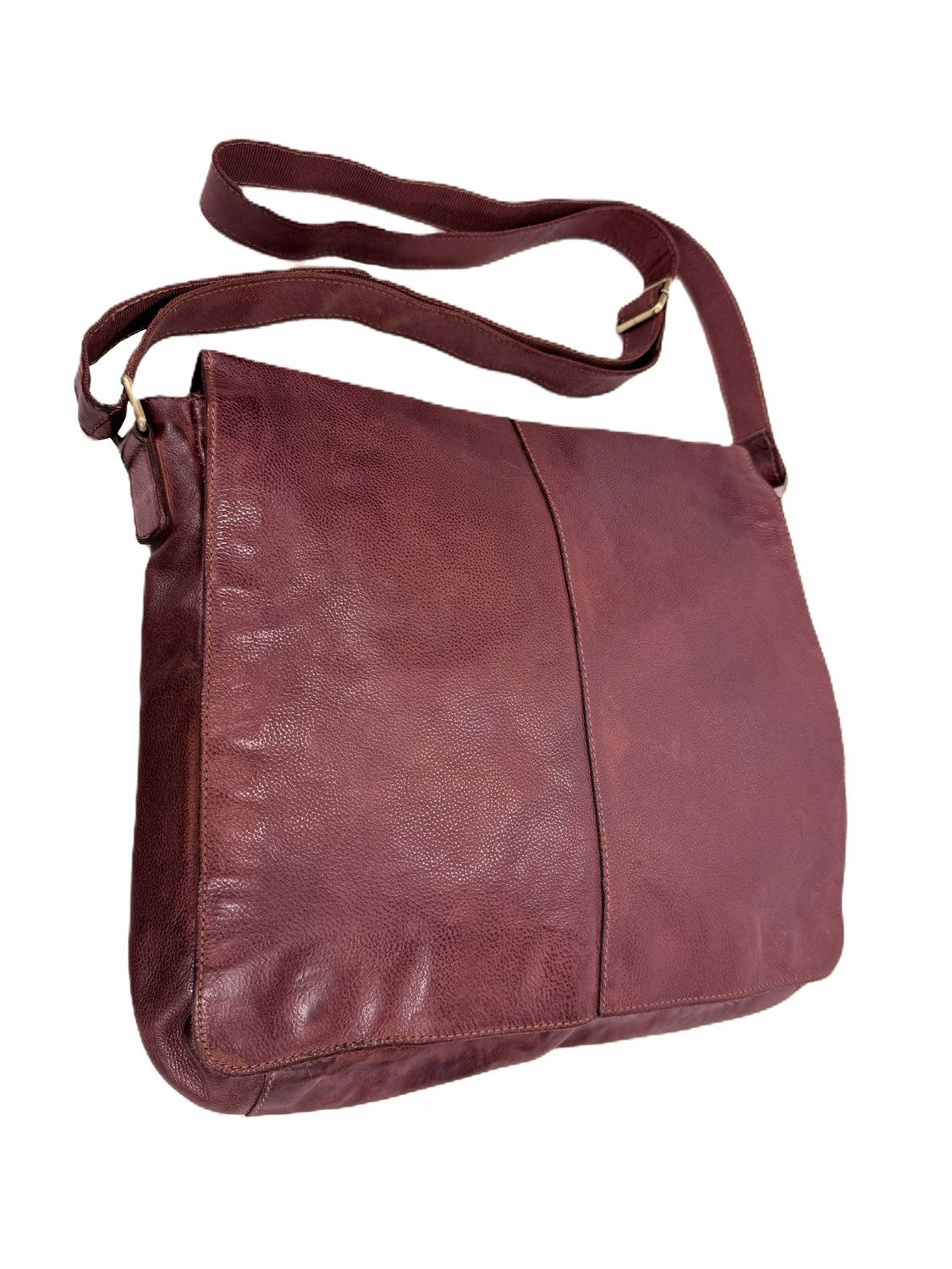 Heren schoudertas - laptoptas - Messengerbag - Dik leer - Solide - Vintage look - Made in Italy