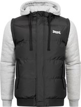 Lonsdale London Dowpot Heren Collegejas - zwart/gemêleerd grijs - 3XL