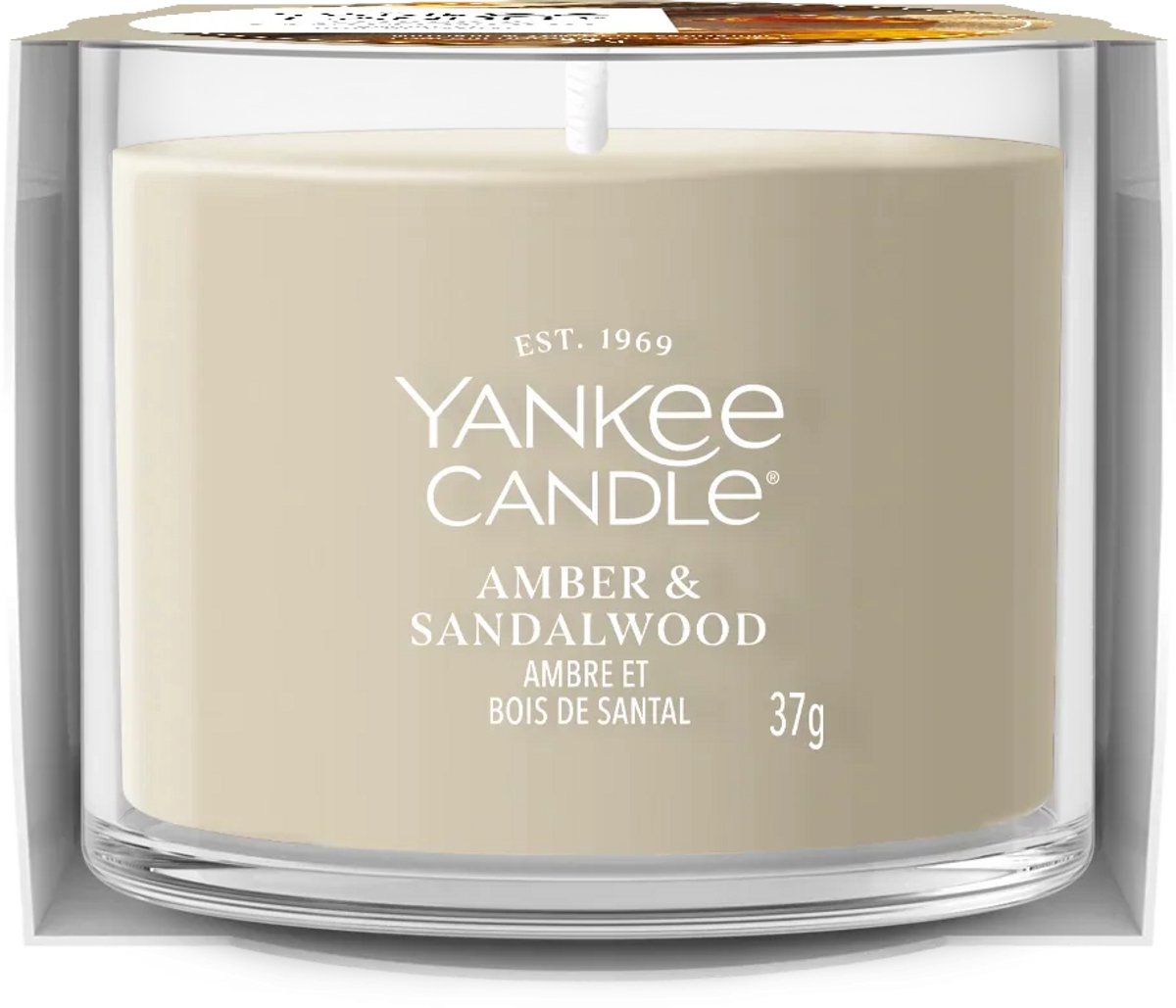 Yankee Candle Amber & Sandalwood - Mini Filled Votive - 10 branduren Bruin