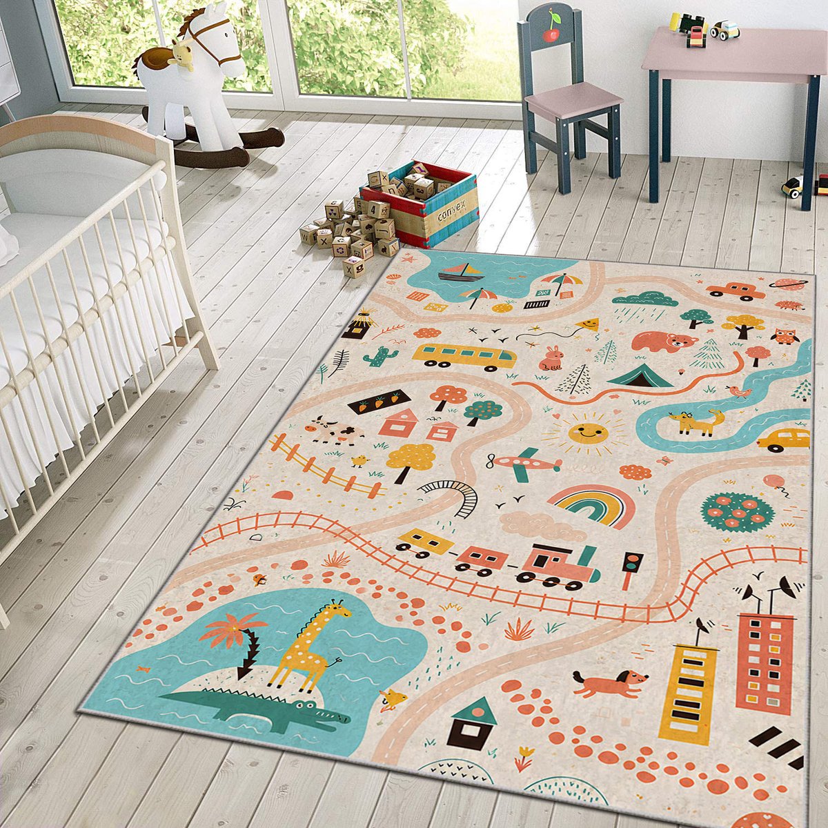 Vloerkleed Kinderkamer - Speelkleed Baby - Speelmat - Speeltapijt - Tapijt voor Kinderkamer - 120*180 cm - Vloerkleed Baby