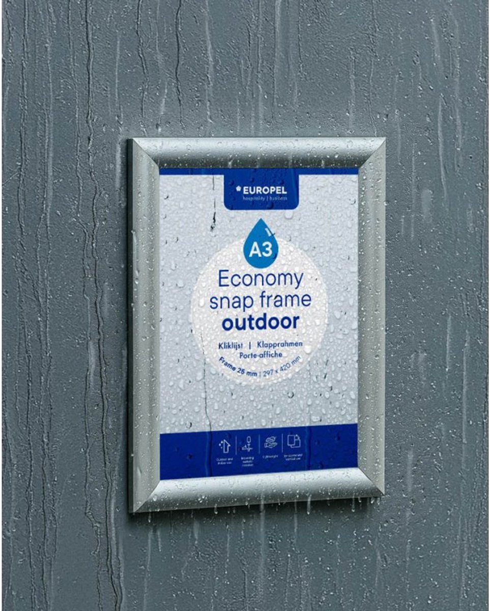 EUROPEL posterlijst Economy Outdoor, A3, 25 mm, geanodiseerd aluminium