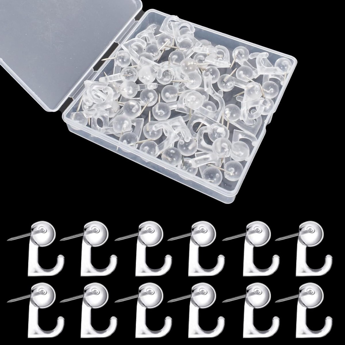 Punaishaken 50 stuks - kunststof - transparant - gemakkelijk te gebruiken voor kantoor en school - ShopVlot