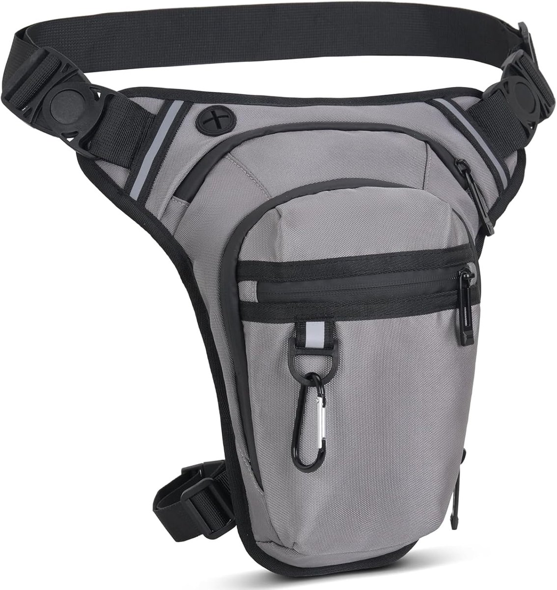 Beenzak voor motorfiets 29x30 cm - waterdicht grijs - met karabijnhaak - ideaal voor outdoor activiteiten - ShopVlot