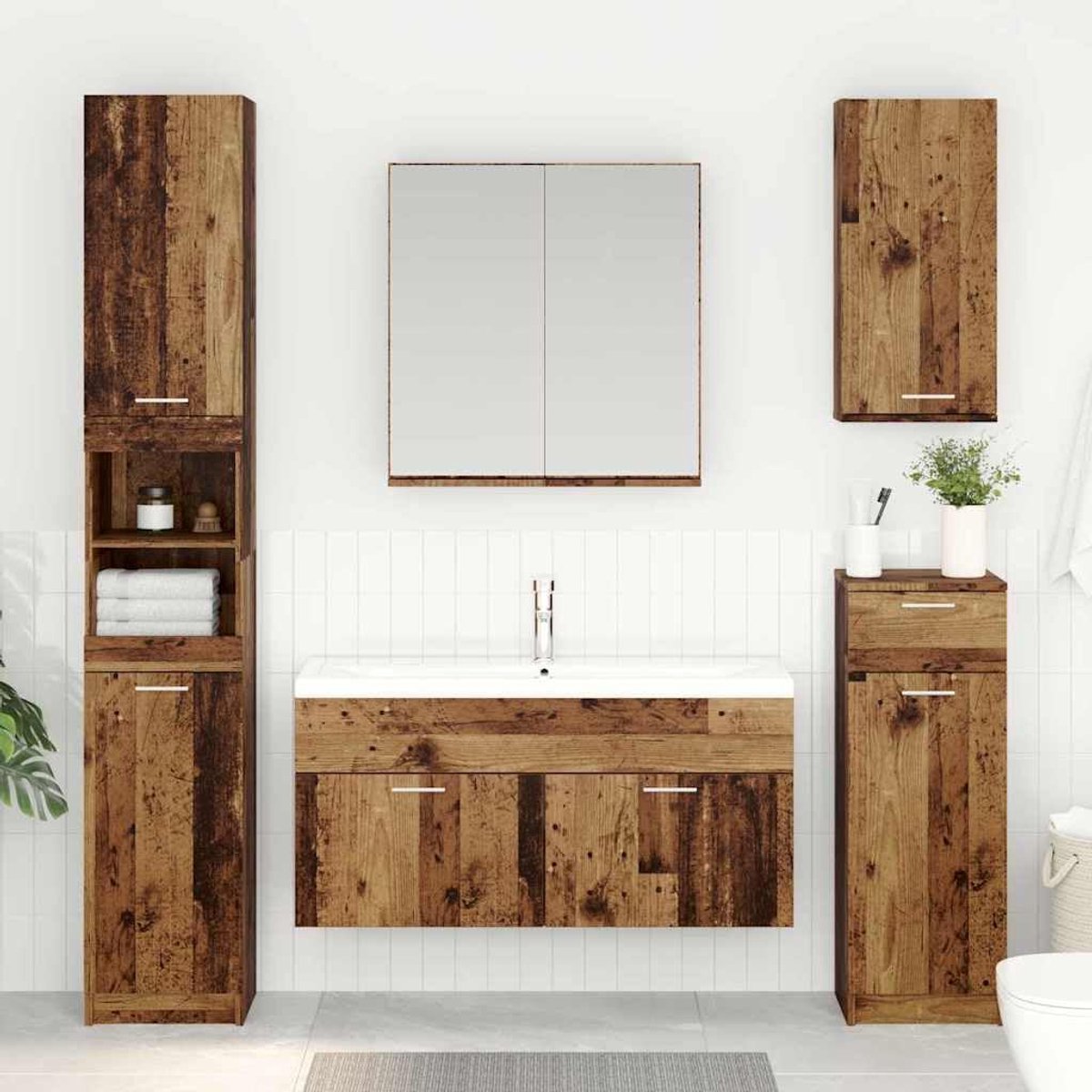 Wastafelonderkast houtmateriaal badkamerkast