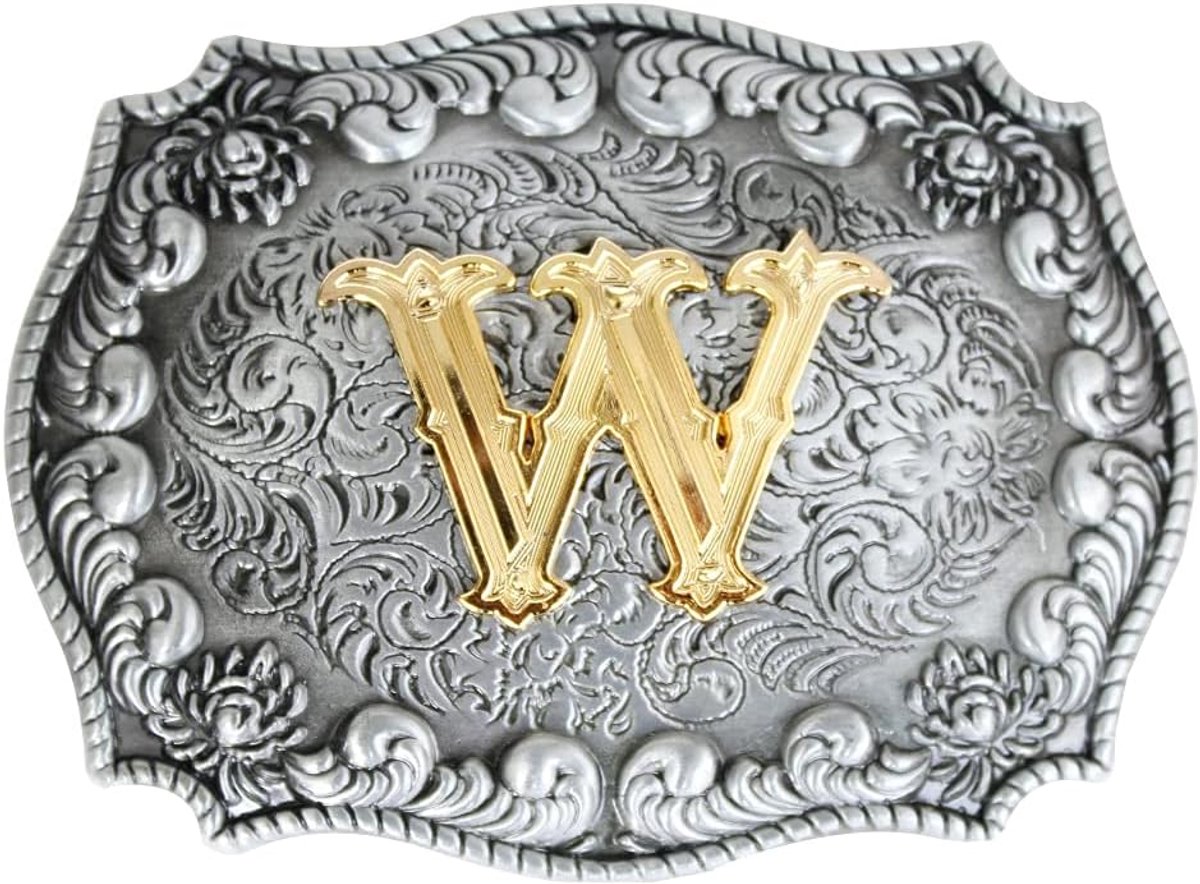 Western Cowboy 3D Letter? Initial alphabet belt buckle A ~ Z (except H and V) for men or women, W, L - ShopVlot