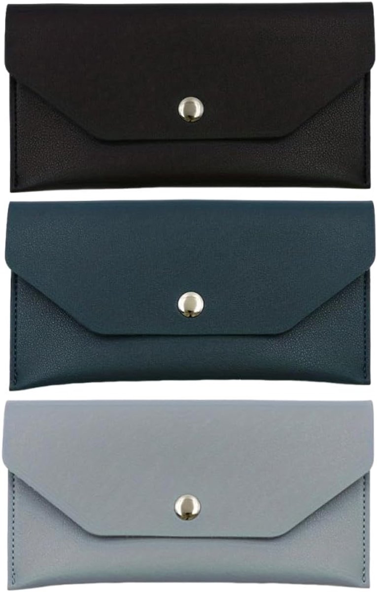 Pack of 3 Cash Envelopes Budget Planner Reusable Envelope Wallet Slim Cash Stopping Purse for Students Office Workers - ShopVlot