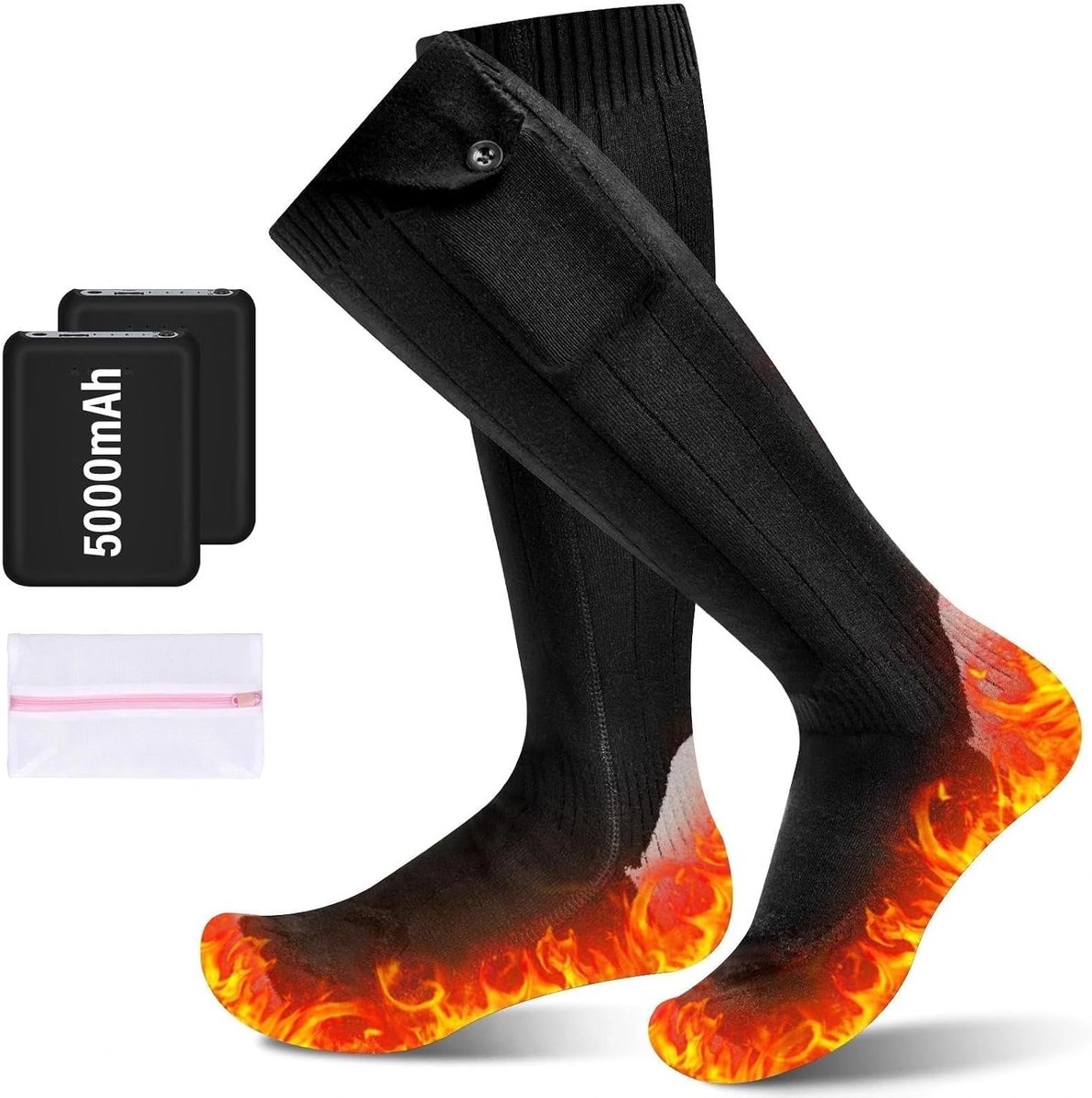 Verwarmde Sokken - Zwart - Unisex - Met 5000mAh Accu - Voor Koude Dagen