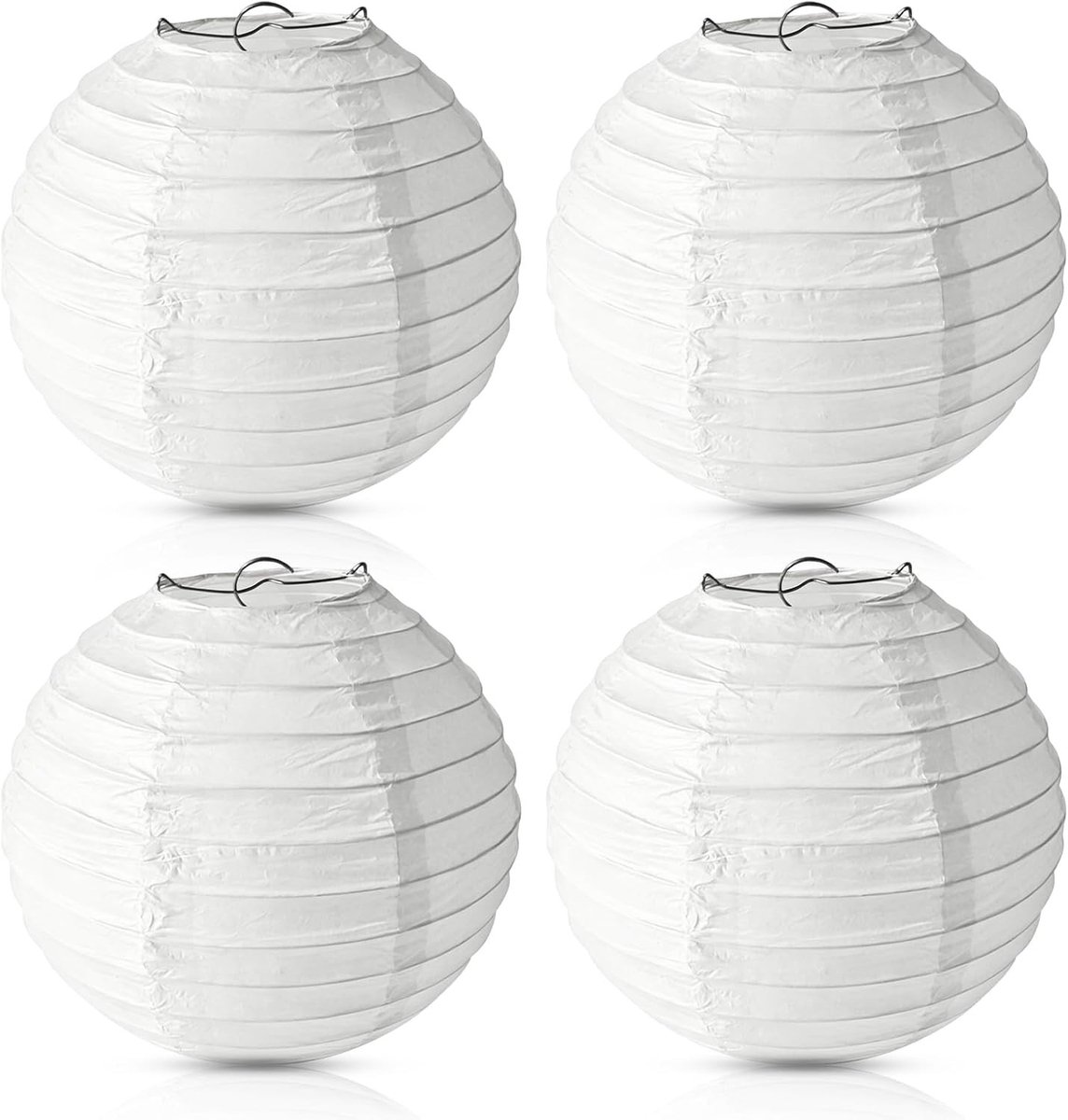 Papieren Lampenkap - Wit - 30 cm - Geribbeld Papier - Voor Decoratie