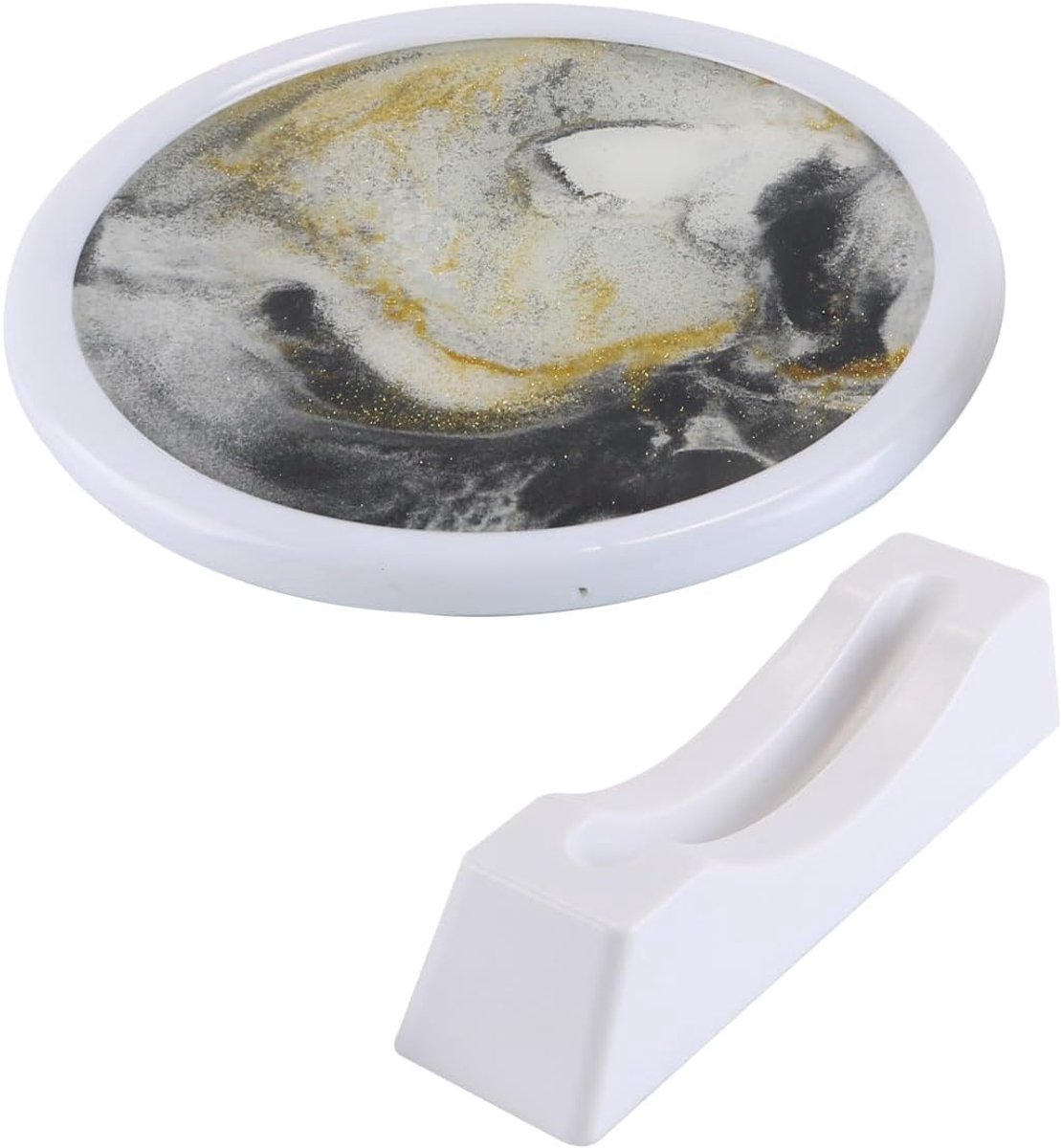 Dynamisch zand schilderij 7 inch - 3D glazen zandlanschap - Meditatie tafelkunst - Ontspanning en stressverlichting - ShopVlot
