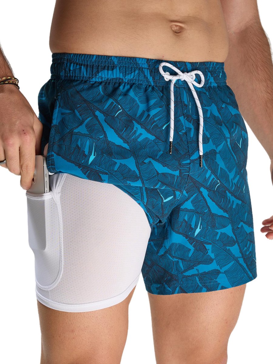 Herenzwembroek M - 2-in-1 met compressievoering - Sneldrogend - Ideaal voor strand en zwembad - ShopVlot