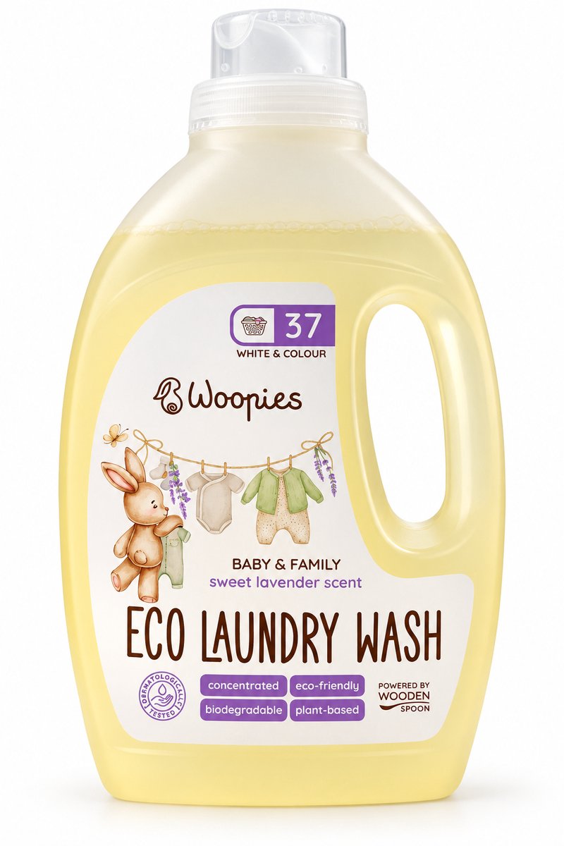Woopies Baby & Family Eco Liquid Wash - Wasmiddel- 37Wasbeurten