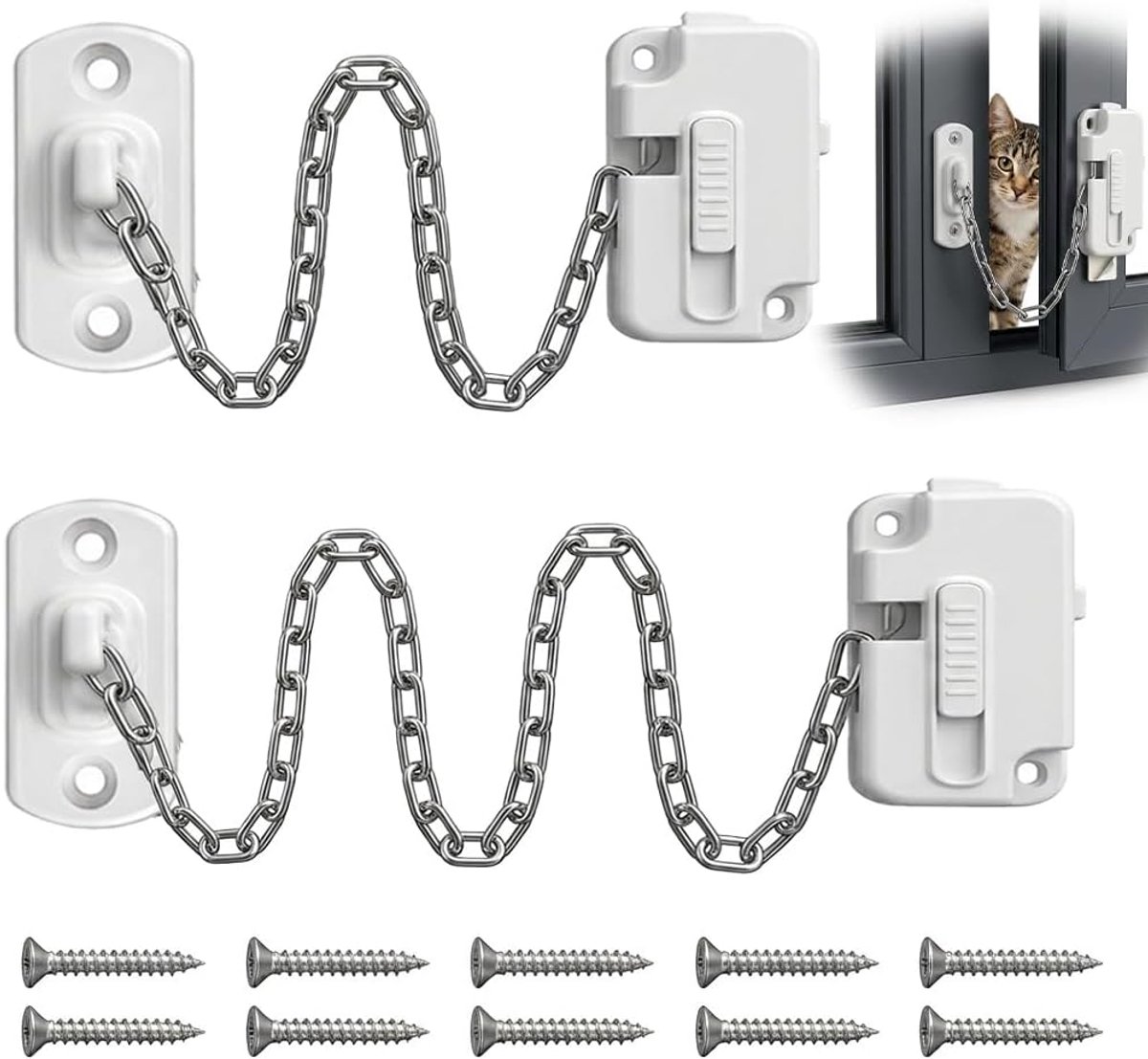 Window Locks 2 Pack Window Limiter for UPVC Windows, Self Adhesive Window Locks Safety, Adjustable Window Lock Without - ShopVlot