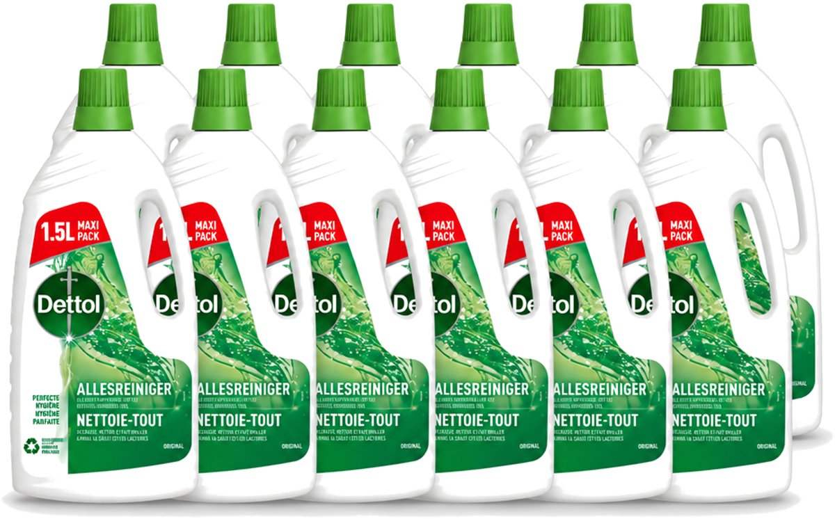 12 x Dettol Original - Allesreiniger - Perfecte Hygiëne - 1.5L - Voordeelverpakking - 12 stuks