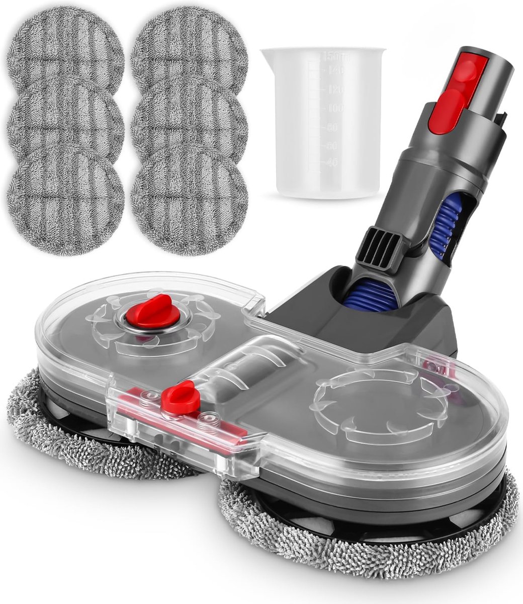 Elektrische Dweilaccessoire Met Watertank En Doek – Voor Dyson V7 V8 V10 V11 – Dual-Spin Motor – Nat En Droog 5 m²/min – Snel Schoonmaken En Eenvoudig Te Installeren