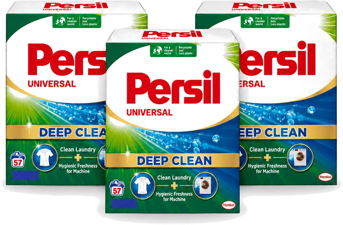 3 x Persil – Waspoeder – Witte Was - 57 Wasbeurten - Voordeelverpakking - 3 stuks