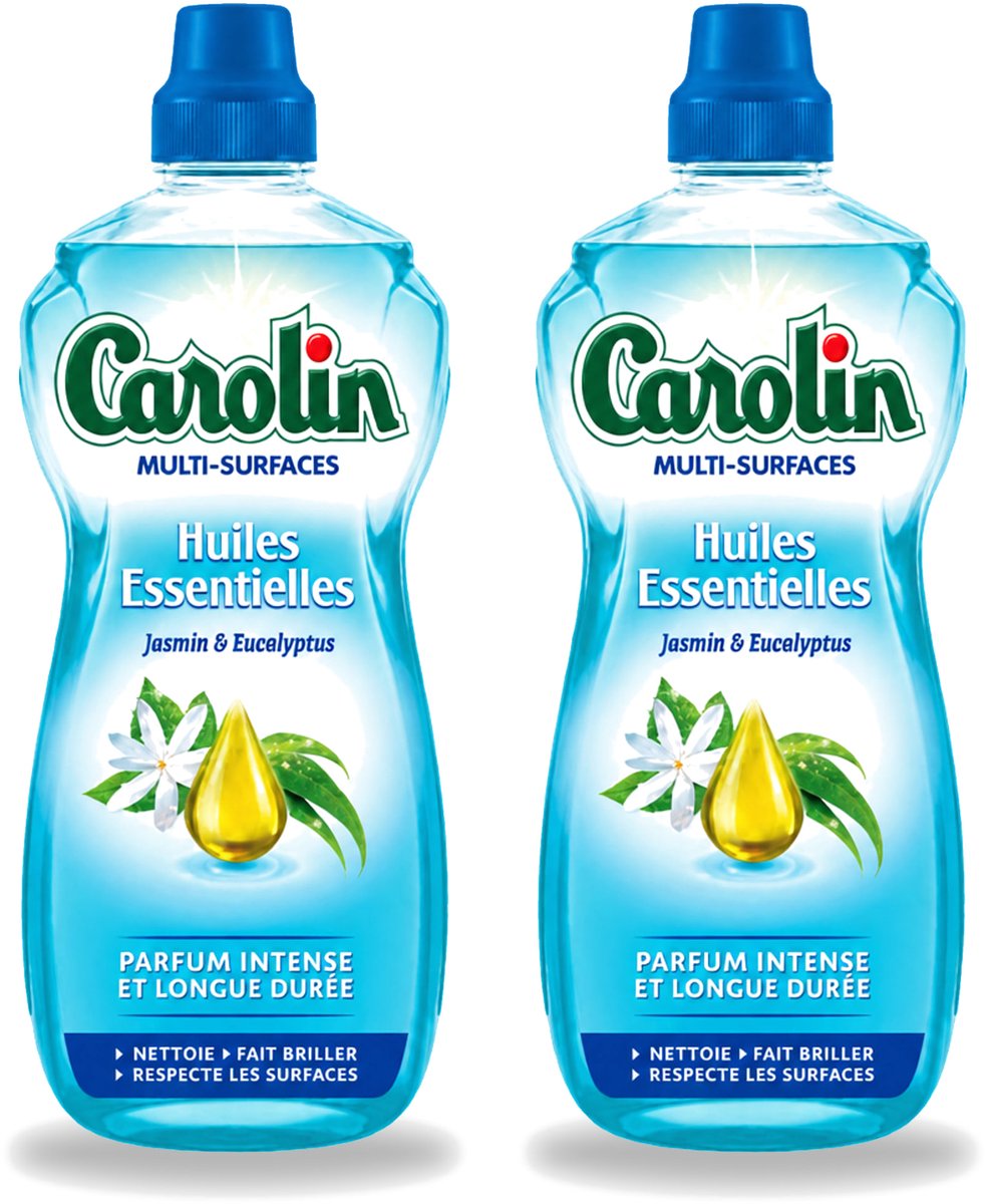 2 x Carolin - Allesreiniger - Essentiële Oliën van Jasmijn en Eucalyptus - 1 L - Bulkverpakking - 2 stuks