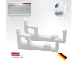 Wandhouder voor Fritz!Box 5690 Pro, wit met innovatief kliksysteem, incl. montagemateriaal, Made in Germany - ShopVlot