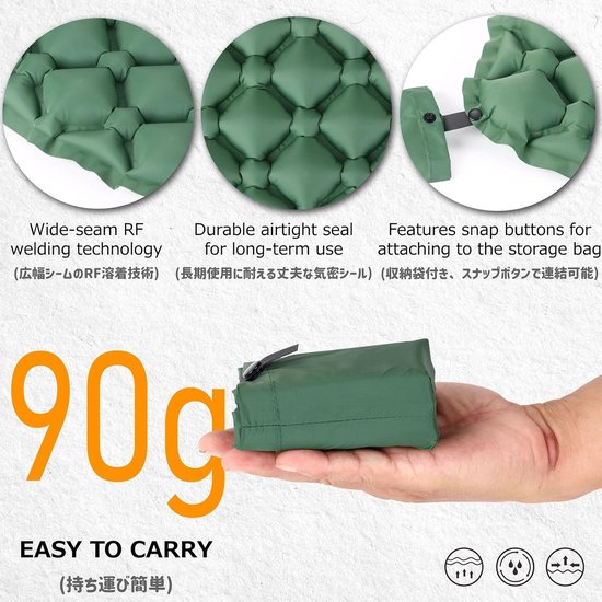 Ultralichte Opblaasbare Camping Zitkussen voor Buitenactiviteiten, Strand, Wandelen en Boottochten - Grijs, One Size — afbeelding 5