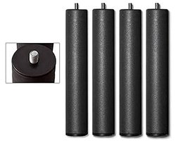 Duérmete Online - Set met 4 poten 27 cm voor lattenbodem en gestoffeerde bodem, cilindrisch met schroefdraad, grijs - ShopVlot