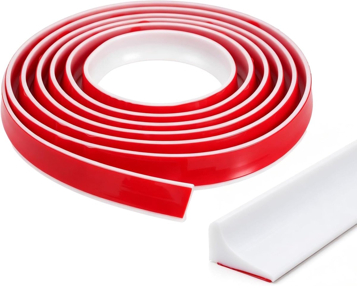 Waterstopper, douche, 200 cm, waterstopper, zelfklevend, TPE, douchedrempel, flexibel, nat en droog scheiden - ShopVlot