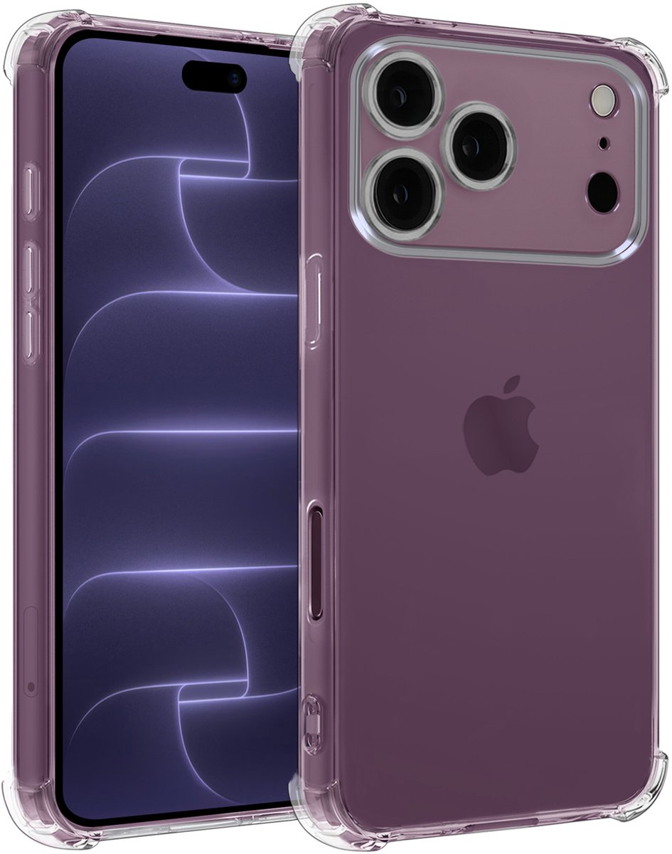 Hoesje - Geschikt voor Apple iPhone 18 Pro - Sterk & Shockproof - Siliconen Shock Case - Hoes Cover - Telefoonhoes - Transparant